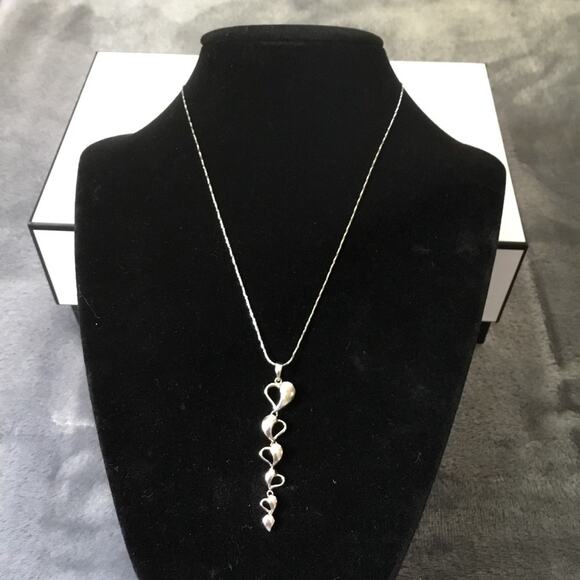 Sterling Silver Multi-Heart Necklace - Picture 2 of 6